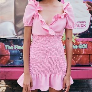 Zara pink smocked dress